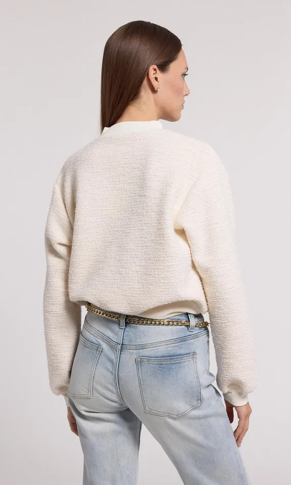 Generation Love Clothing Sweaters and Sweatshirts Julie Tweed Sweatshirt Cream 8211 Women