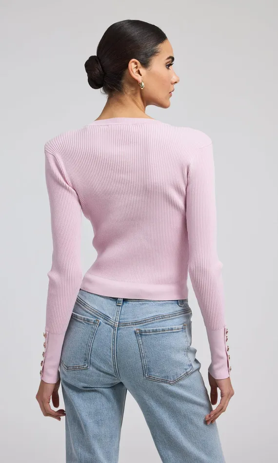 Generation Love Clothing Sweaters and Sweatshirts Pennie Ribbed Cardigan Light Pink 8211 Women