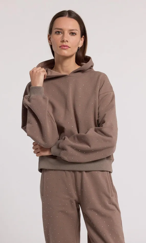 Generation Love Clothing Sweaters and Sweatshirts Renae Crystal Hoodie Truffletruffle 8211 Women Generation Love Clothing Sweaters and Sweatshirts Renae Crystal Hoodie Truffletruffle 8211 Women