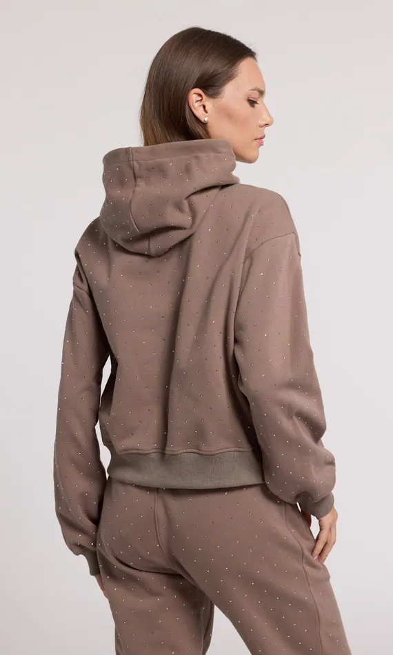 Generation Love Clothing Sweaters and Sweatshirts Renae Crystal Hoodie Truffletruffle 8211 Women