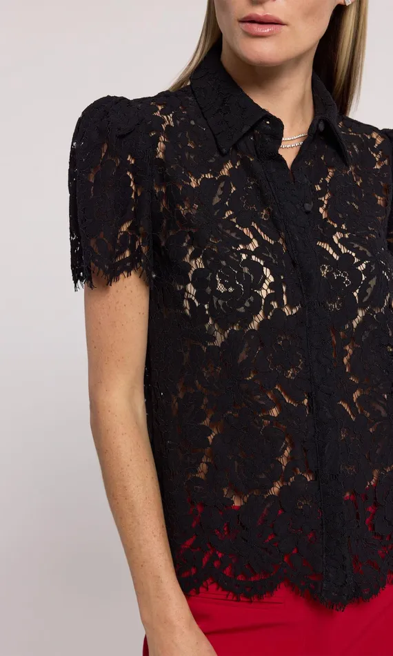 Generation Love Clothing Tops Murphy Lace Shirt Black 8211 Women