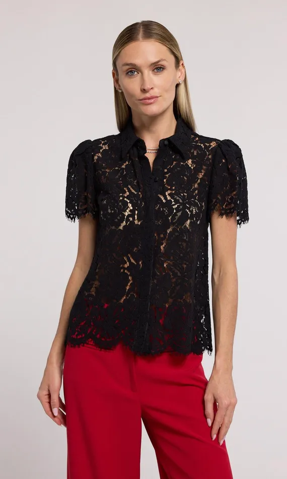 Generation Love Clothing Tops Murphy Lace Shirt Black 8211 Women