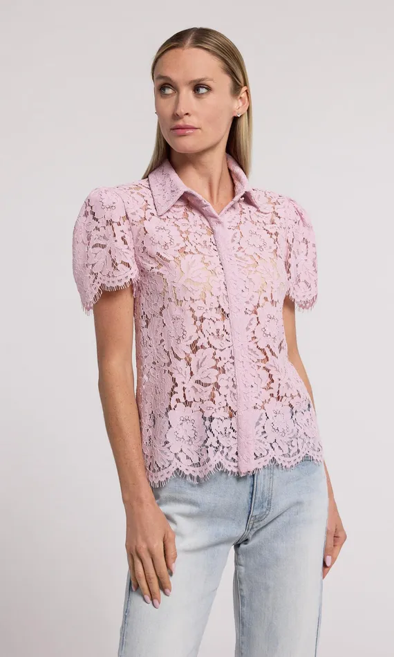 Generation Love Clothing Tops Murphy Lace Shirt Powder Pink 8211 Women