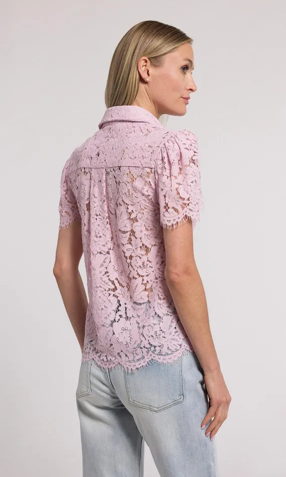 Generation Love Clothing Tops Murphy Lace Shirt Powder Pink 8211 Women
