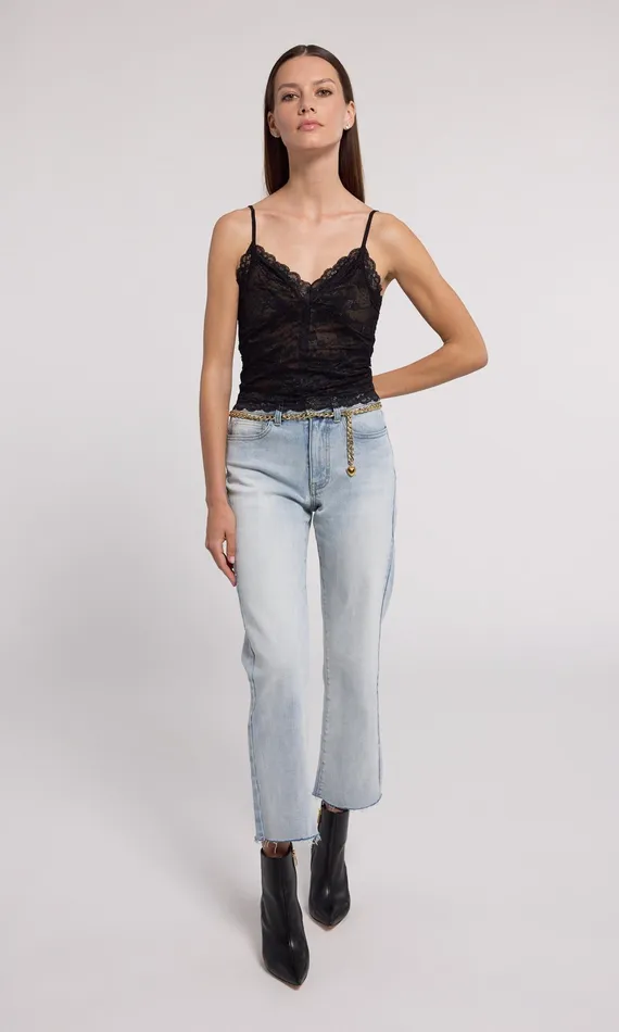 Generation Love Clothing Tops Odilla Lace Cami Black Beige 8211 Women