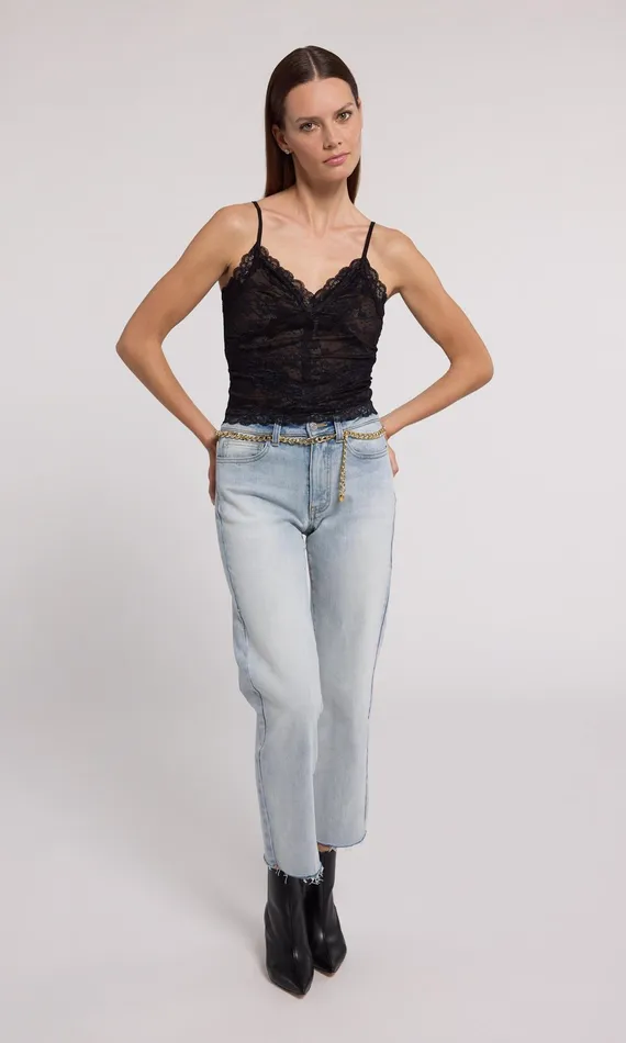 Generation Love Clothing Tops Odilla Lace Cami Black Beige 8211 Women