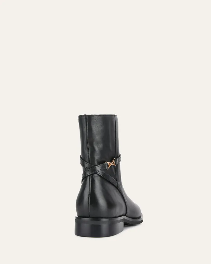 Gilbert flat ankle boots black leather ANKLE BOOTS jomercer Women