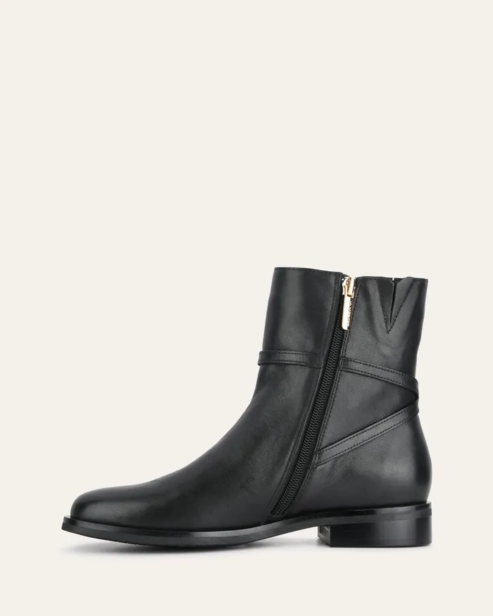 Gilbert flat ankle boots black leather ANKLE BOOTS jomercer Women