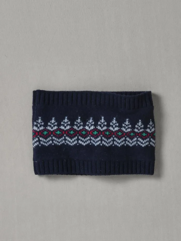 Girls Accessories Cyrillus Merino Wool Jacquard Snood Marine