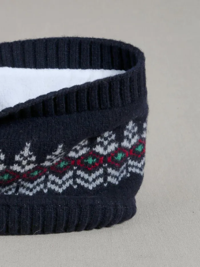 Girls Accessories Cyrillus Merino Wool Jacquard Snood Marine