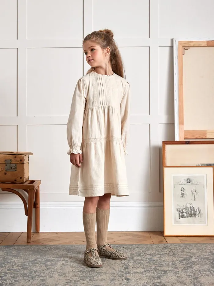 Girls Clothing Cyrillus Heirloom Dress Ecru