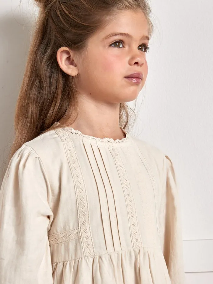 Girls Clothing Cyrillus Heirloom Dress Ecru