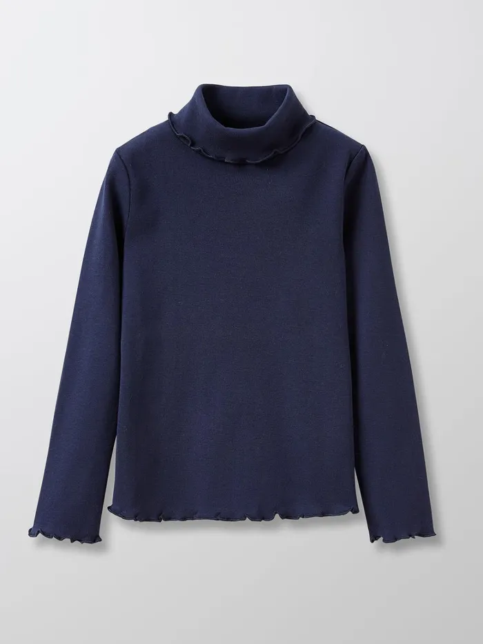 Girls Clothing Cyrillus Organic Cotton Rollneck Top