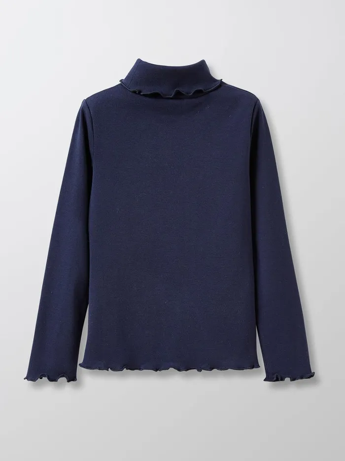 Girls Clothing Cyrillus Organic Cotton Rollneck Top