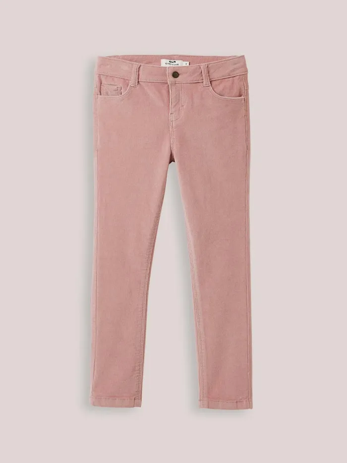 Girls Clothing Cyrillus SlimFit Velour Trousers Rose Lotus
