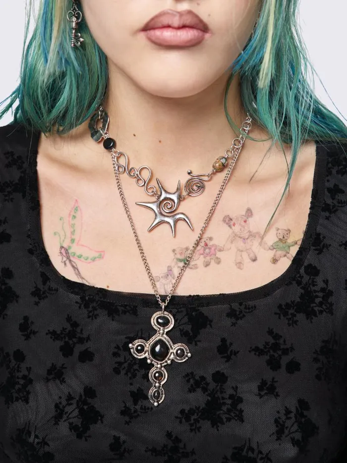 Gleaming Cross Necklace Set Women Minga London Jewelry