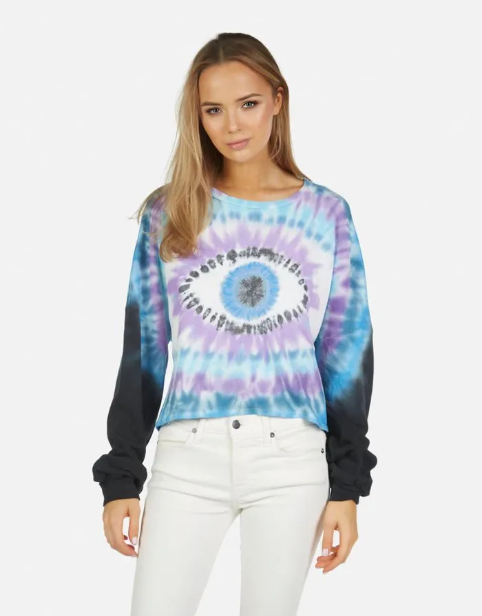 Gloria Tie Dye Eye Blue Dream Women Lauren Moshi Long Sleeve