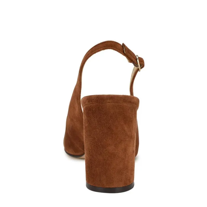Gompell Block Heel Slingback Pumps Brown Suede Women Nine West Heels Gompell Block Heel Slingback Pumps Brown Suede Women Nine West Heels