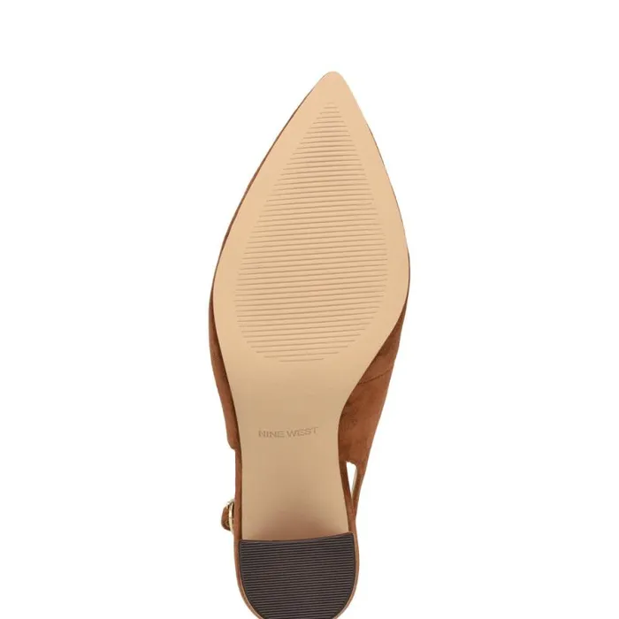 Gompell Block Heel Slingback Pumps Brown Suede Women Nine West Heels Gompell Block Heel Slingback Pumps Brown Suede Women Nine West Heels