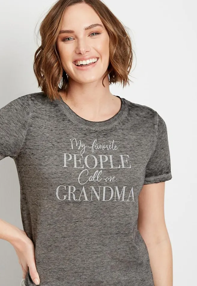 Gray My Favorite People Call Me Grandma Graphic Tee Women Maurices Tops