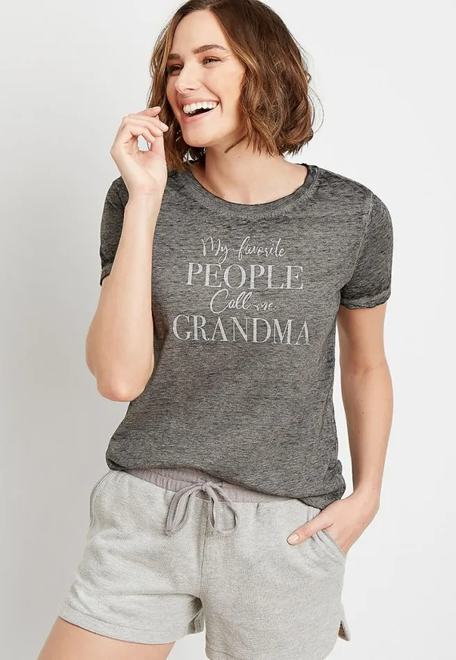 Gray My Favorite People Call Me Grandma Graphic Tee Women Maurices Tops