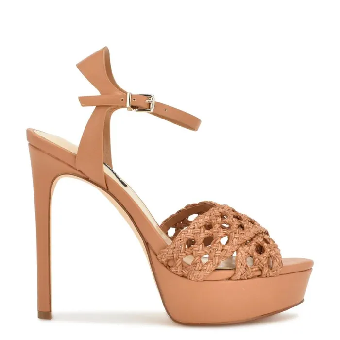 Grecia Platform Sandals Medium Natural Women Nine West Sandals