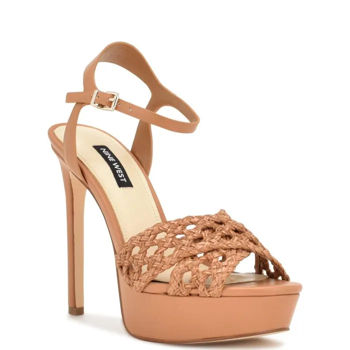 Grecia Platform Sandals Medium Natural Women Nine West Sandals