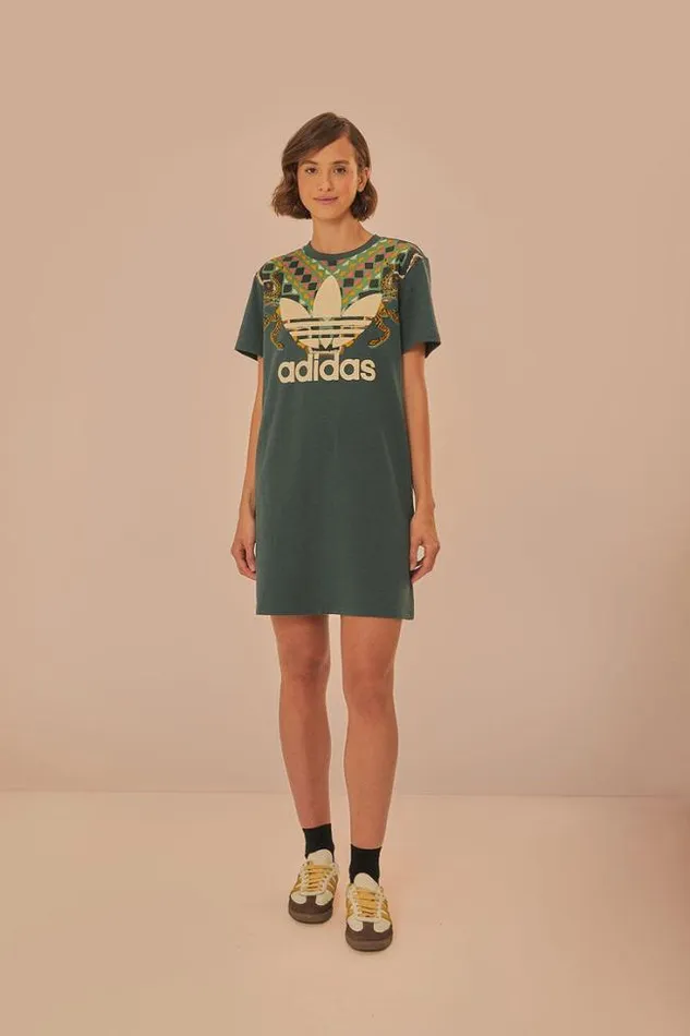 Green Adidas Farm Rio TShirt Dress Women FARM Rio Mini Dresses