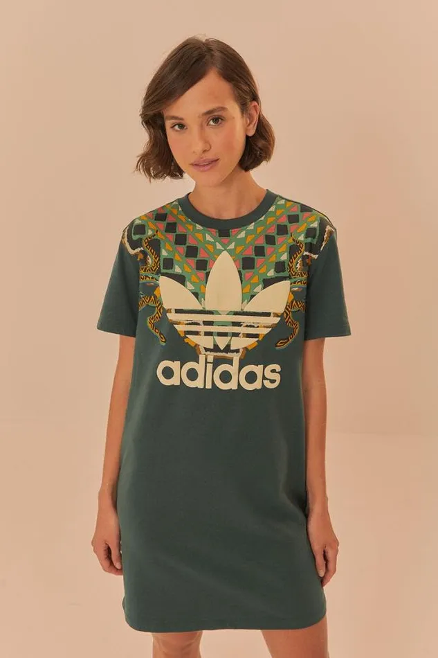 Green Adidas Farm Rio TShirt Dress Women FARM Rio Mini Dresses