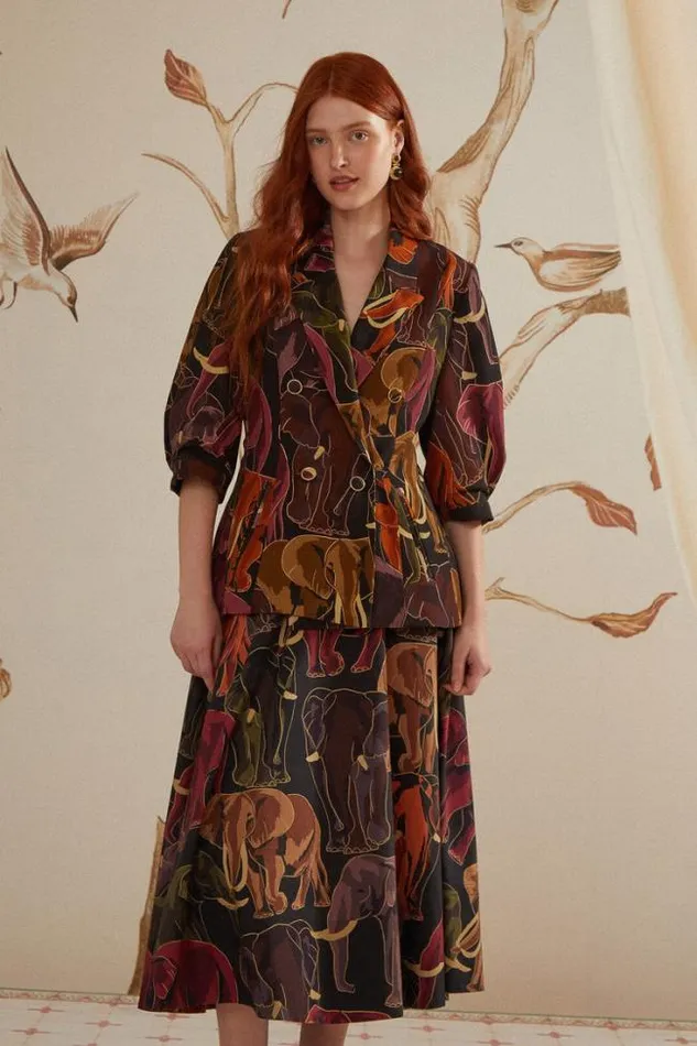 Green Elephants Skirt Women FARM Rio Skirts