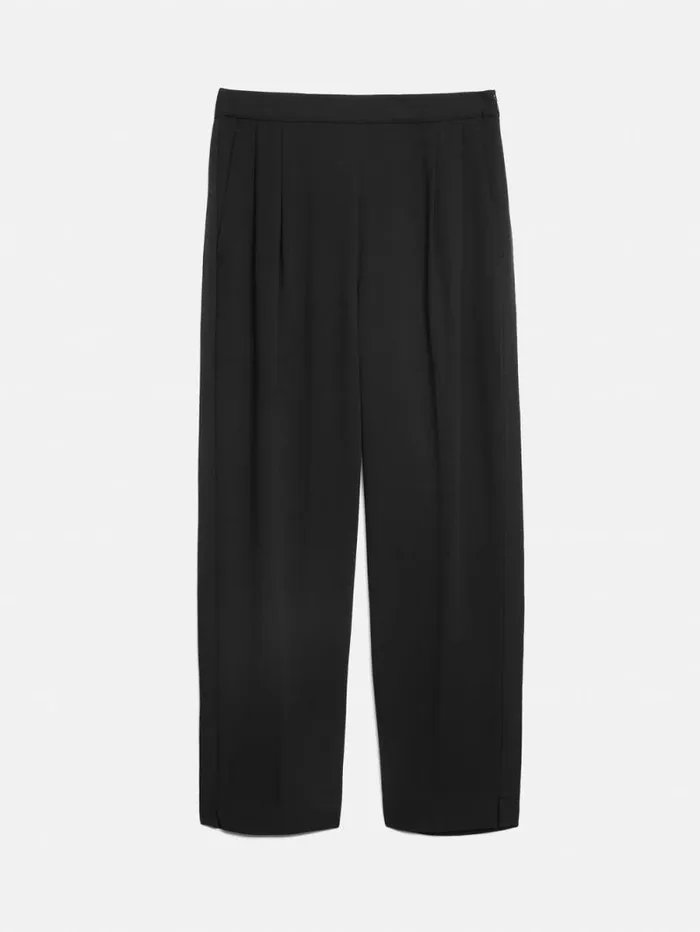Grosgrain Trim Crepe Jogger Black Women Jigsaw Trousers