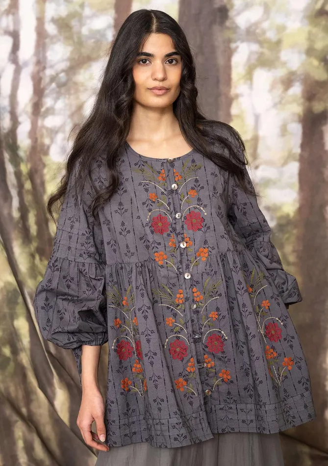 Gudrun Sjdn Hjortron Woven Tunic In Organic Cotton Women Tunics