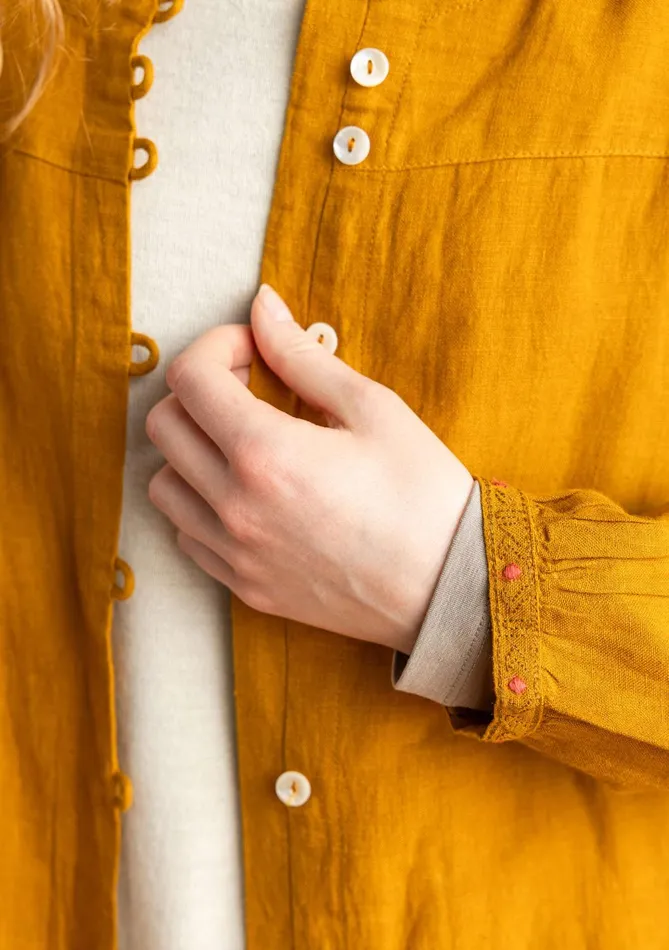 Gudrun Sjdn Woven Asta Artistx2019s Blouse In Linen Women Blouses