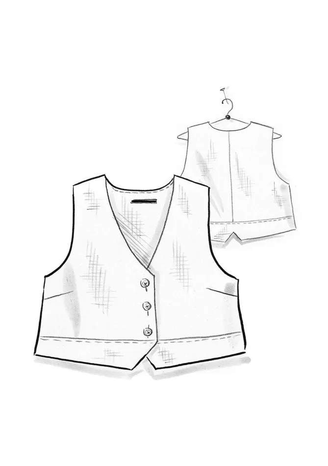 Gudrun Sjdn Woven Stina Vest In Organic Cotton Women Waistcoats