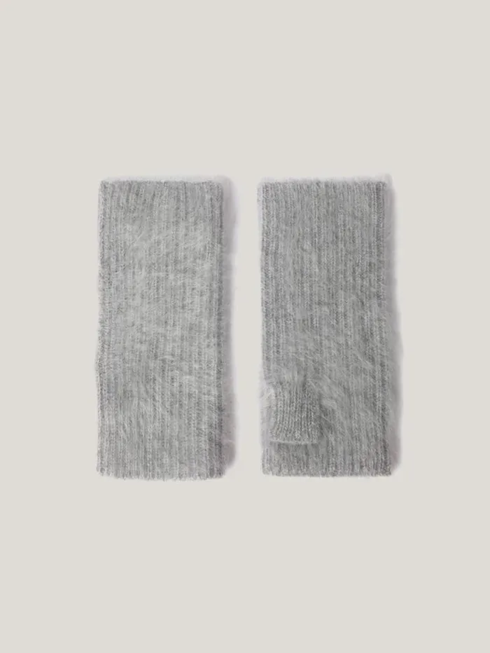 Halo Cashmere Mittens Grey Women Jigsaw Knitwear and Cashmere