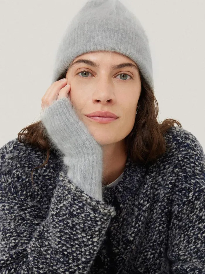 Halo Cashmere Mittens Grey Women Jigsaw Knitwear and Cashmere