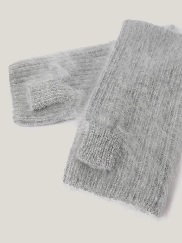 Halo Cashmere Mittens Grey Women Jigsaw Knitwear and Cashmere
