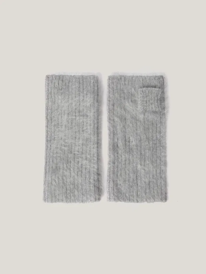 Halo Cashmere Mittens Grey Women Jigsaw Knitwear and Cashmere