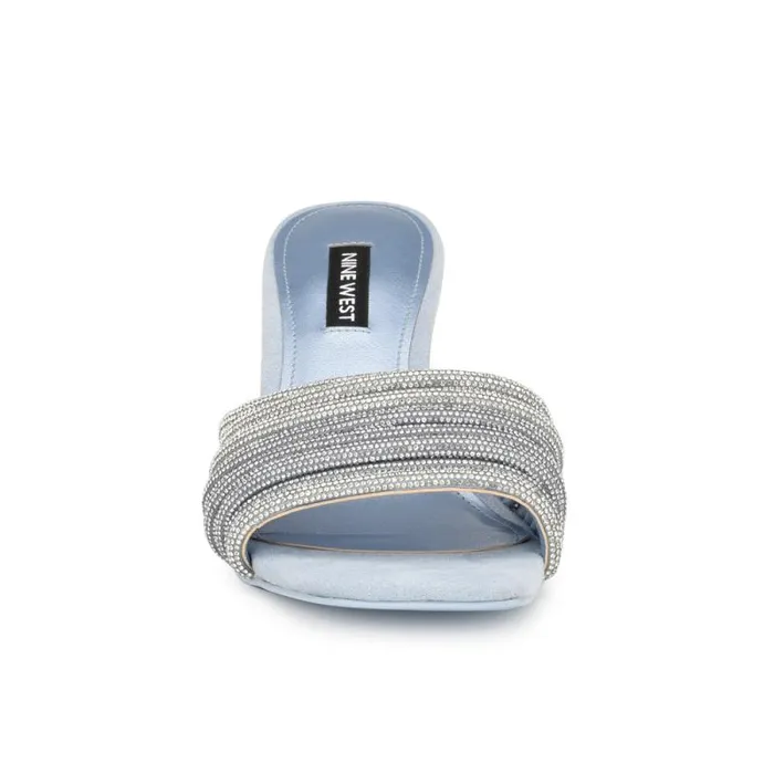 Harbor Heeled Slide Sandals Blue Women Nine West Sandals