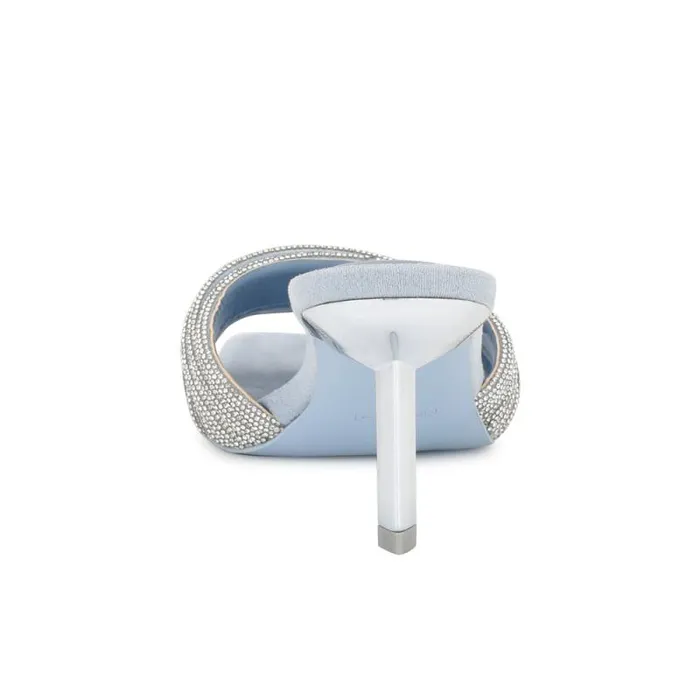 Harbor Heeled Slide Sandals Blue Women Nine West Sandals
