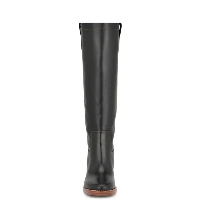 Hecee Block Heel Tailored Boots Black Leather Women Nine West Heels Hecee Block Heel Tailored Boots Black Leather Women Nine West Heels