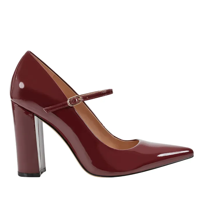 Heels and Pumps Marc Fisher Women Artie Mary Jane Pump Red Patent Leather