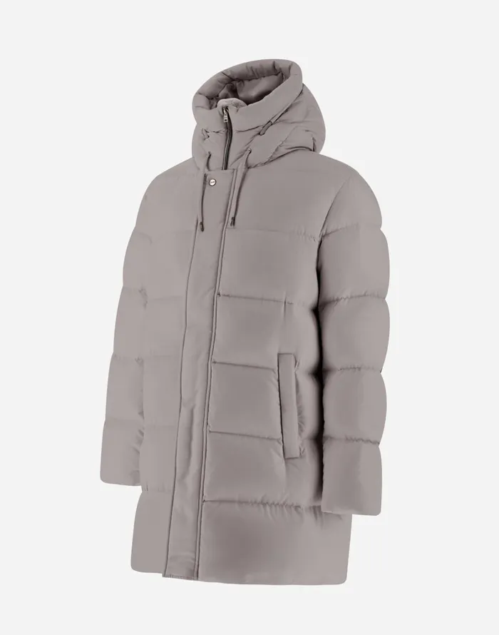 Herno BOMBER JACKET IN ARENDELLE AND FAUX FUR Dove Grey Men Bomber