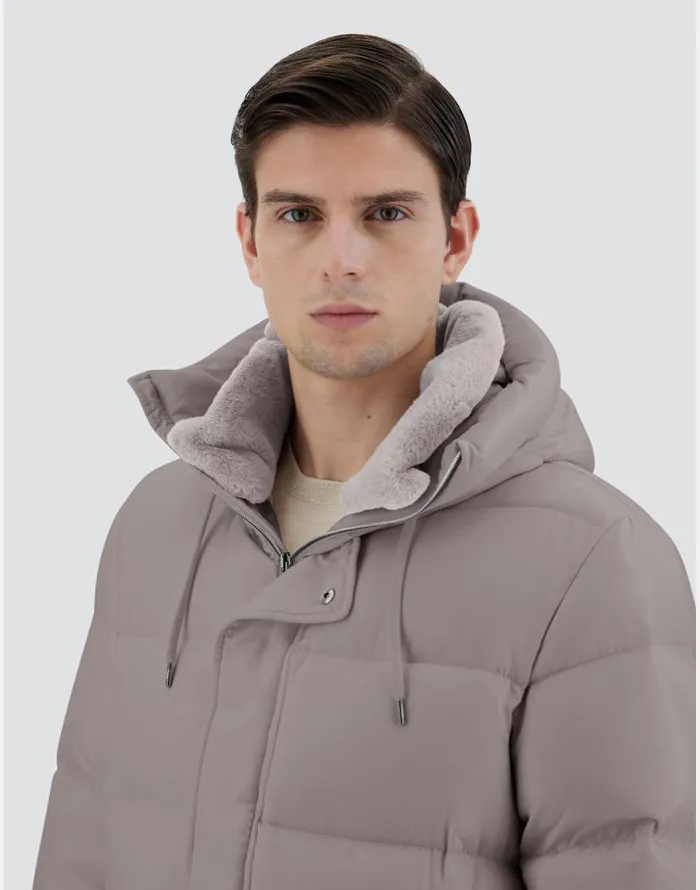 Herno BOMBER JACKET IN ARENDELLE AND FAUX FUR Dove Grey Men Bomber