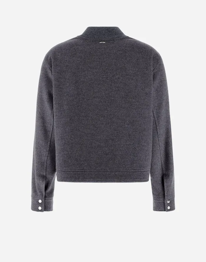 Herno BOMBER JACKET IN LUXURY WOOL AND NYLON ULTRALIGHT Grey Women Bomber