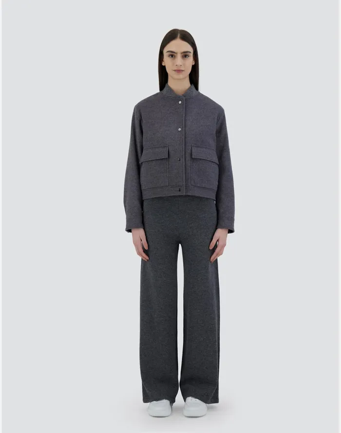 Herno BOMBER JACKET IN LUXURY WOOL AND NYLON ULTRALIGHT Grey Women Bomber