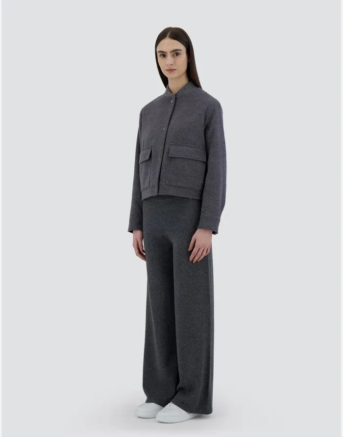 Herno BOMBER JACKET IN LUXURY WOOL AND NYLON ULTRALIGHT Grey Women Bomber