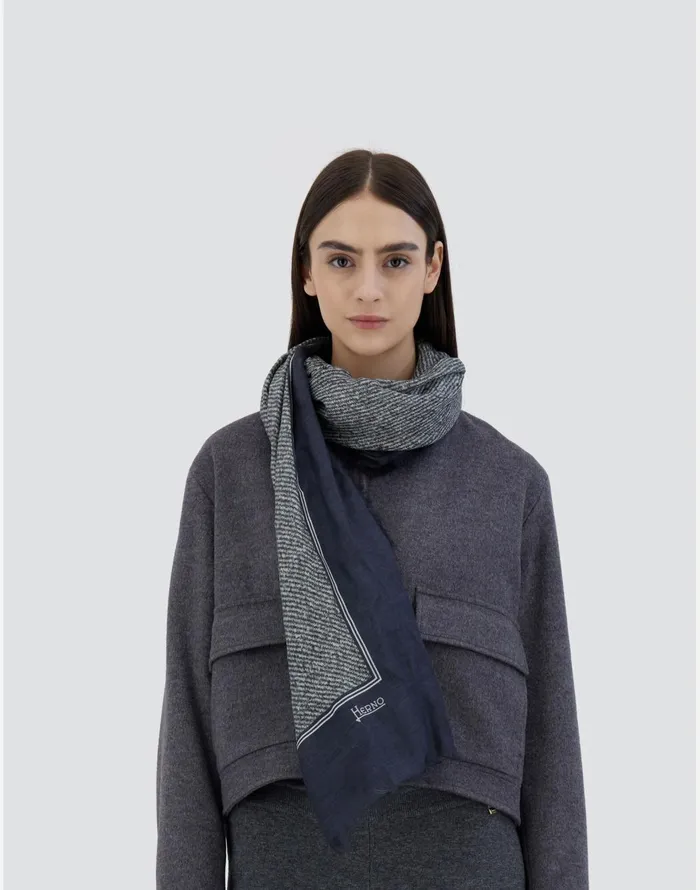 Herno BOMBER JACKET IN LUXURY WOOL AND NYLON ULTRALIGHT Grey Women Bomber
