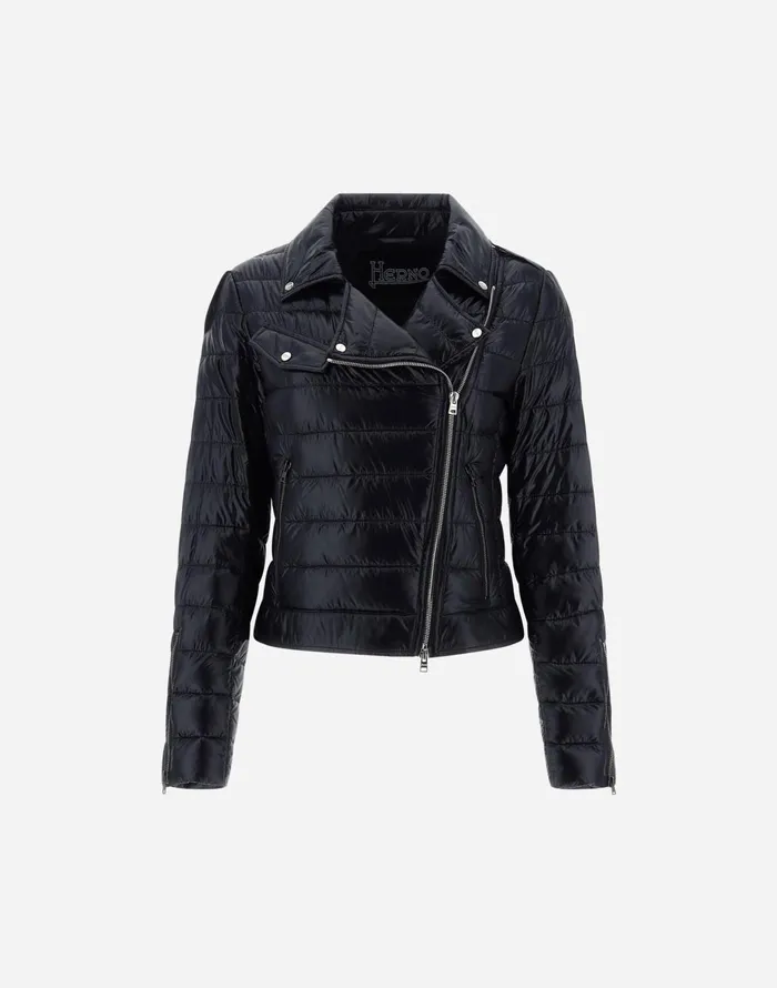 Herno BOMBER JACKET IN NYLONULTRALIGHT Black Women Parka and Jackets