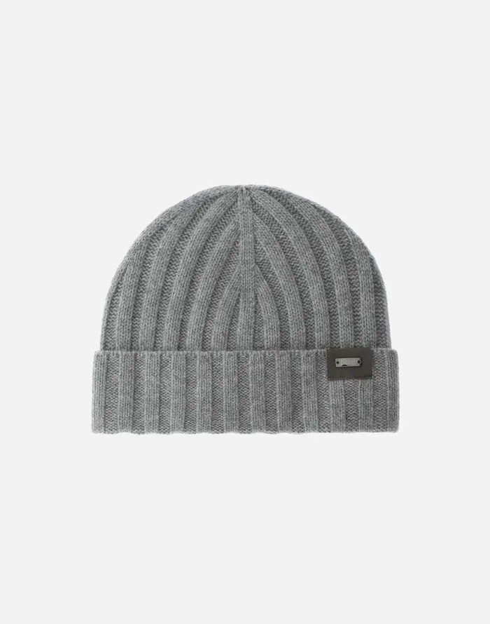Herno CASHMERE AND ALCANTARA BEANIE Grey Men Hats